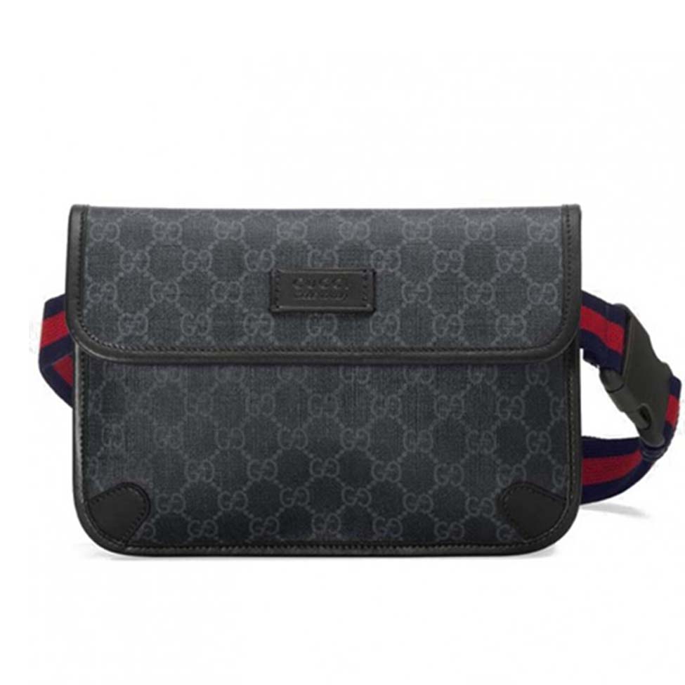 GUCCI GG BLACK BELT BAG 598113  (24*17*3.5cm)